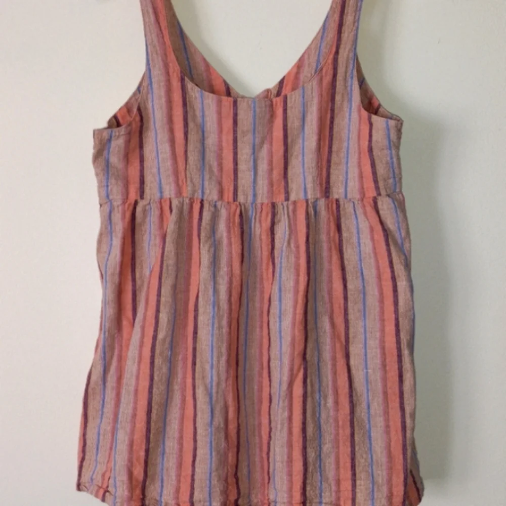 Anthropologie Maeve striped button down tank style top with pockets s…